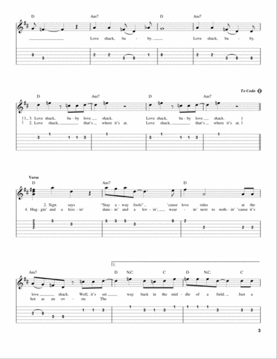 Love Shack Love Shack Acoustic Guitar scores gallery preview page 3