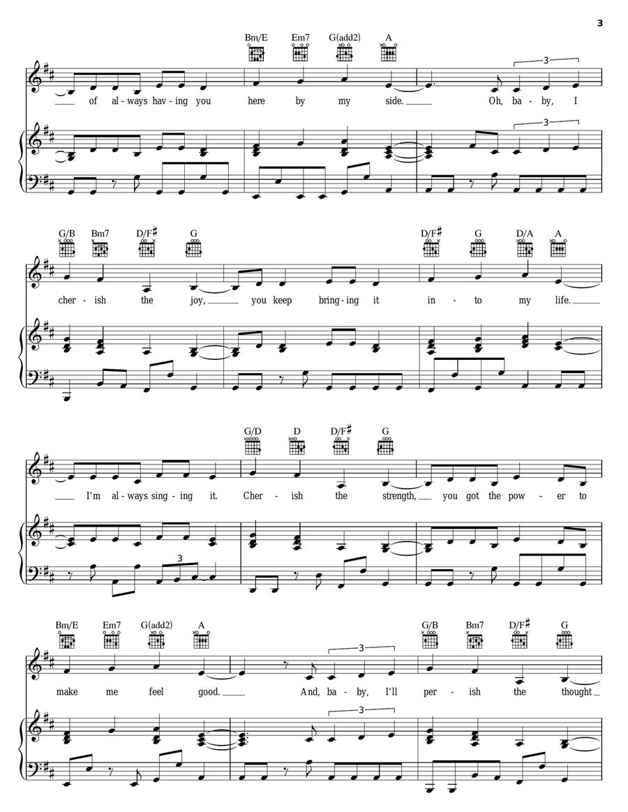 Cherish Piano, Vocal, Guitar scores gallery preview page 3