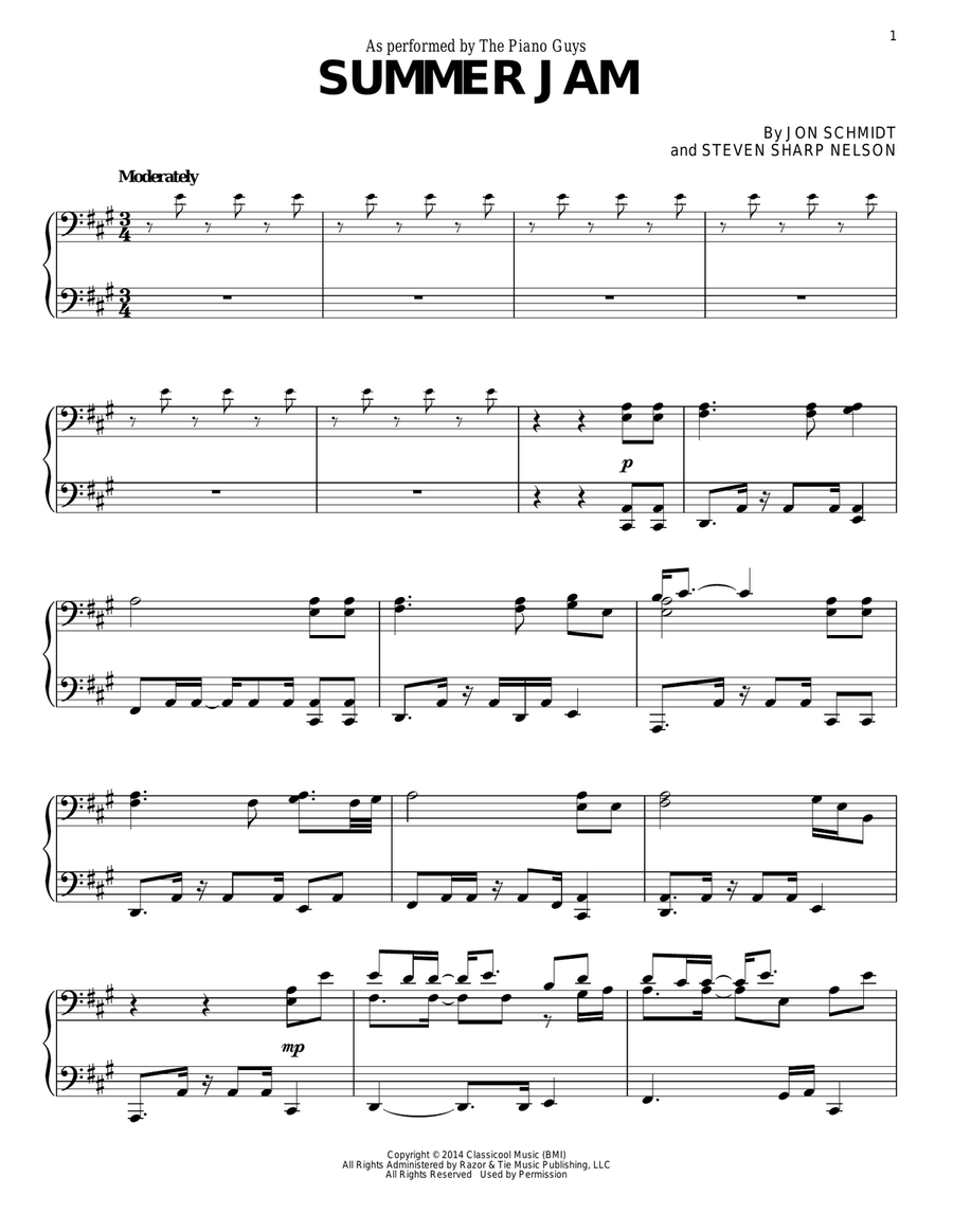 Summer Jam Piano Solo scores gallery preview page 1