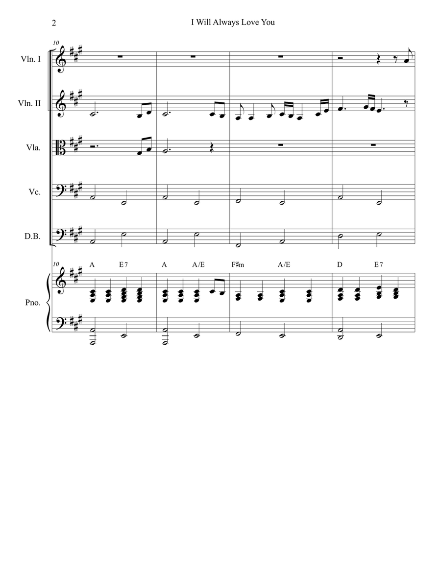 I Will Always Love You Piano Quintet scores gallery preview page 2