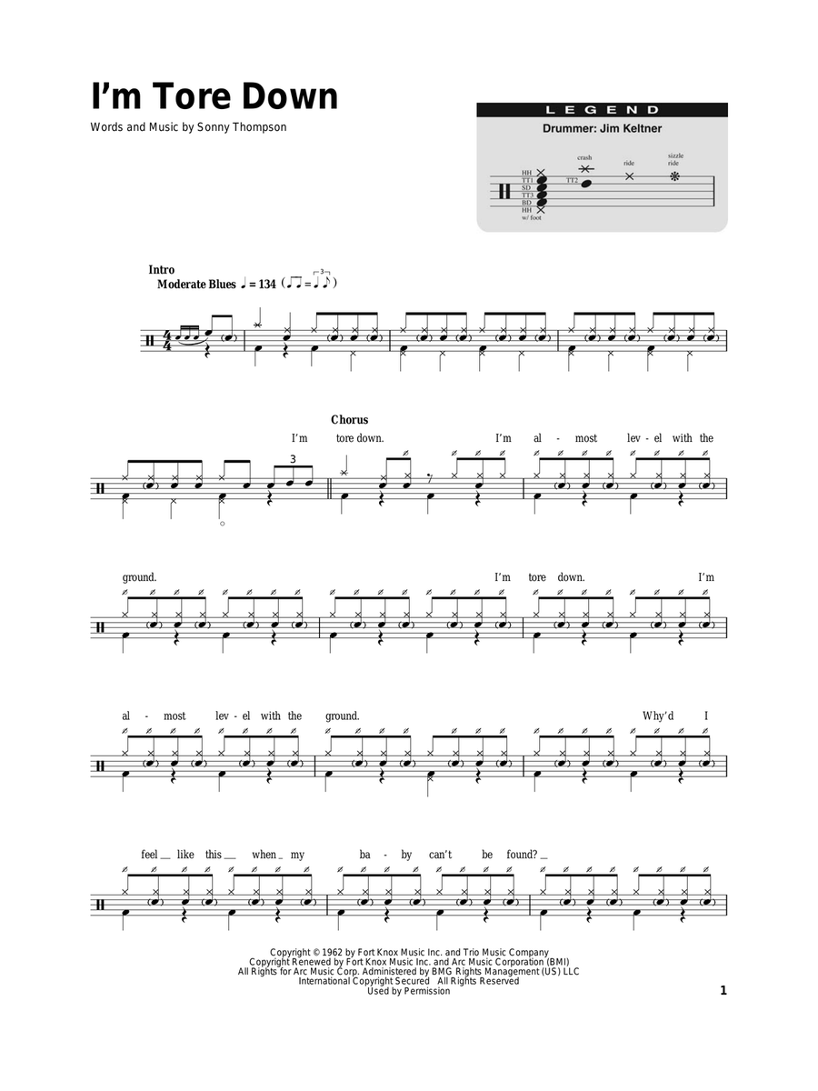 I'm Tore Down I'm Tore Down Drum Set scores gallery preview page 1