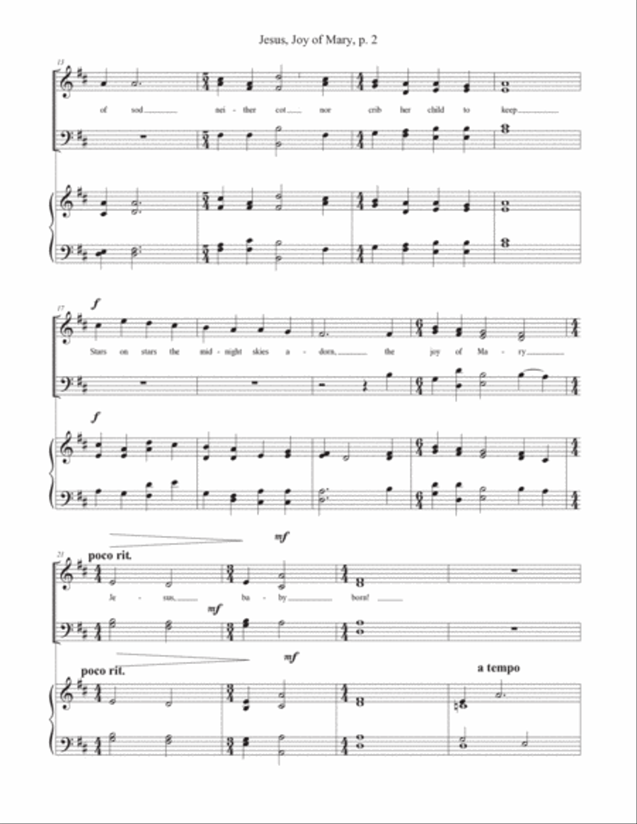 Jesus, Joy of Mary 4-Part scores gallery preview page 2