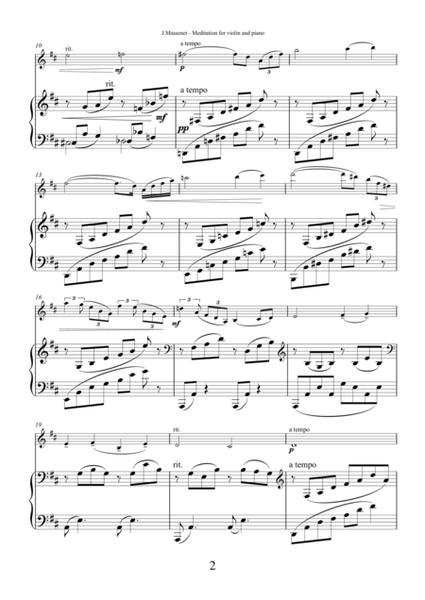 Meditation from Thais by Jules Massenet for violin and piano
