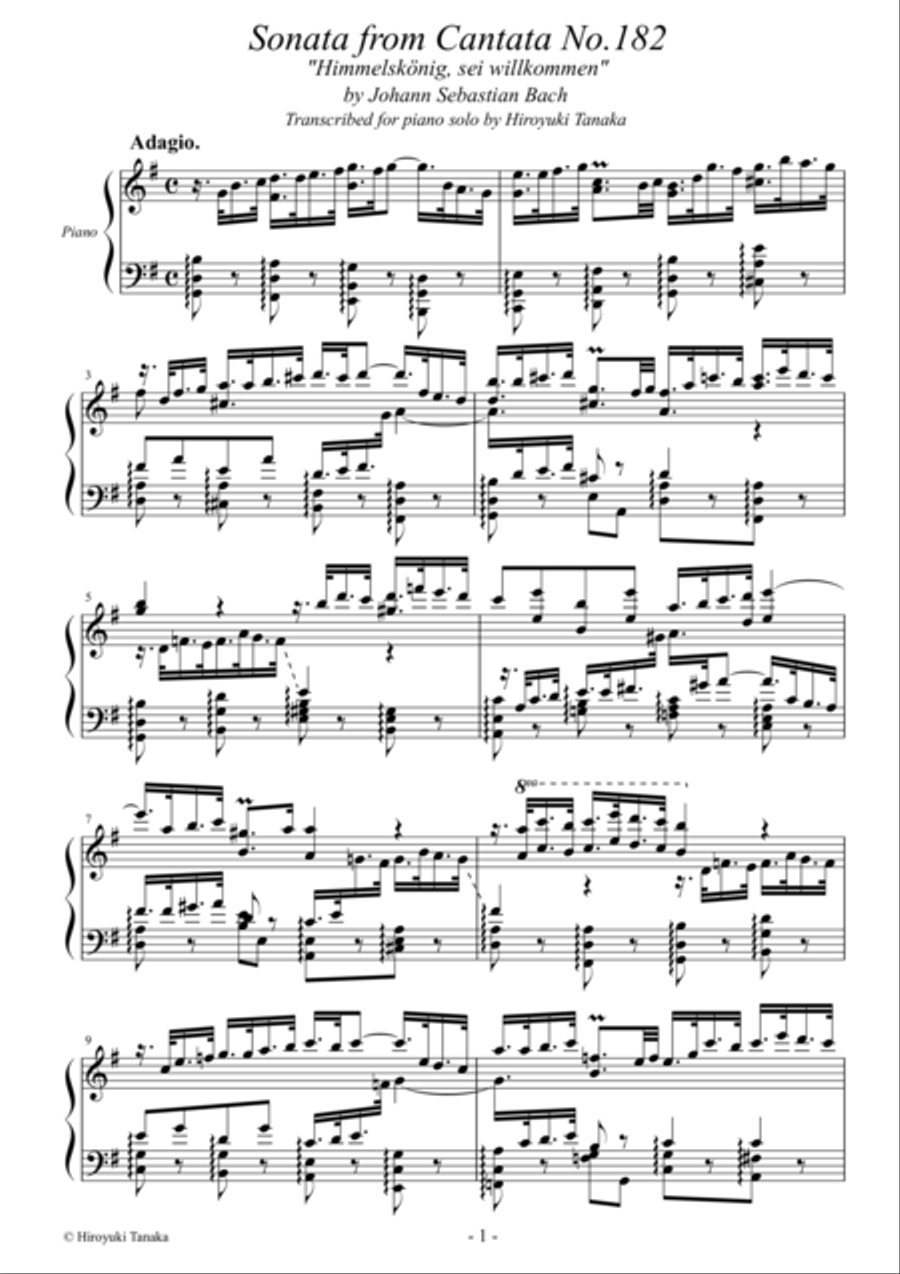 Sonata from Cantata No.182, for piano solo Piano Solo scores gallery preview page 2