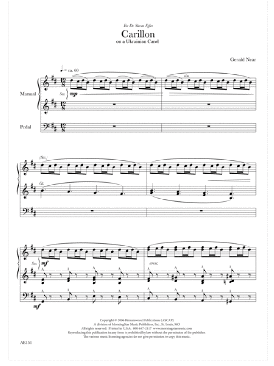 Carillon on a Ukrainian Carol Organ scores gallery preview page 1