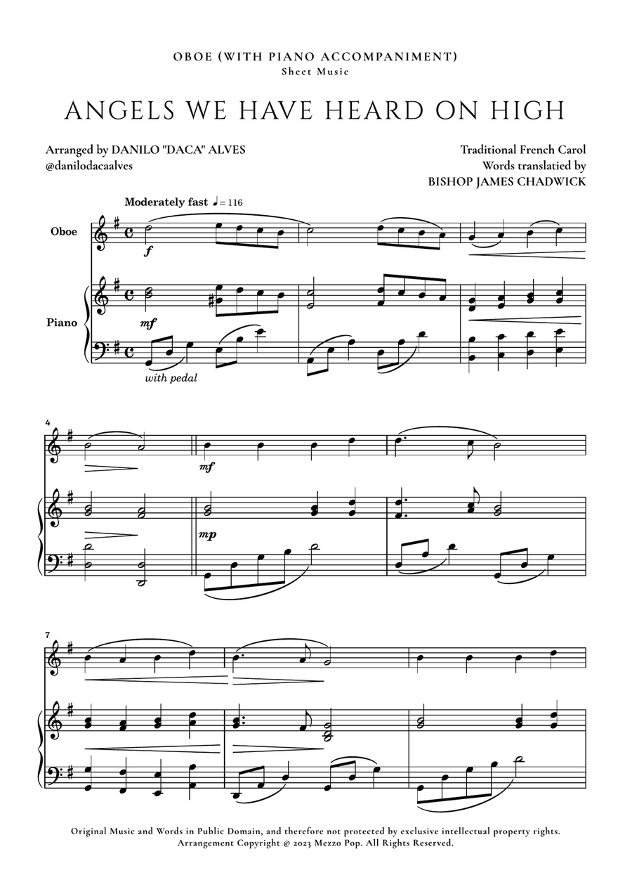 Angels We Have Heard On High Piano scores gallery preview page 1
