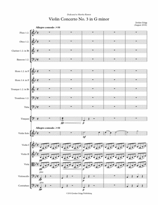 Book cover for Violin Concerto No 3 in G minor