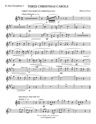 Three Christmas Carols: E-flat Alto Saxophone
