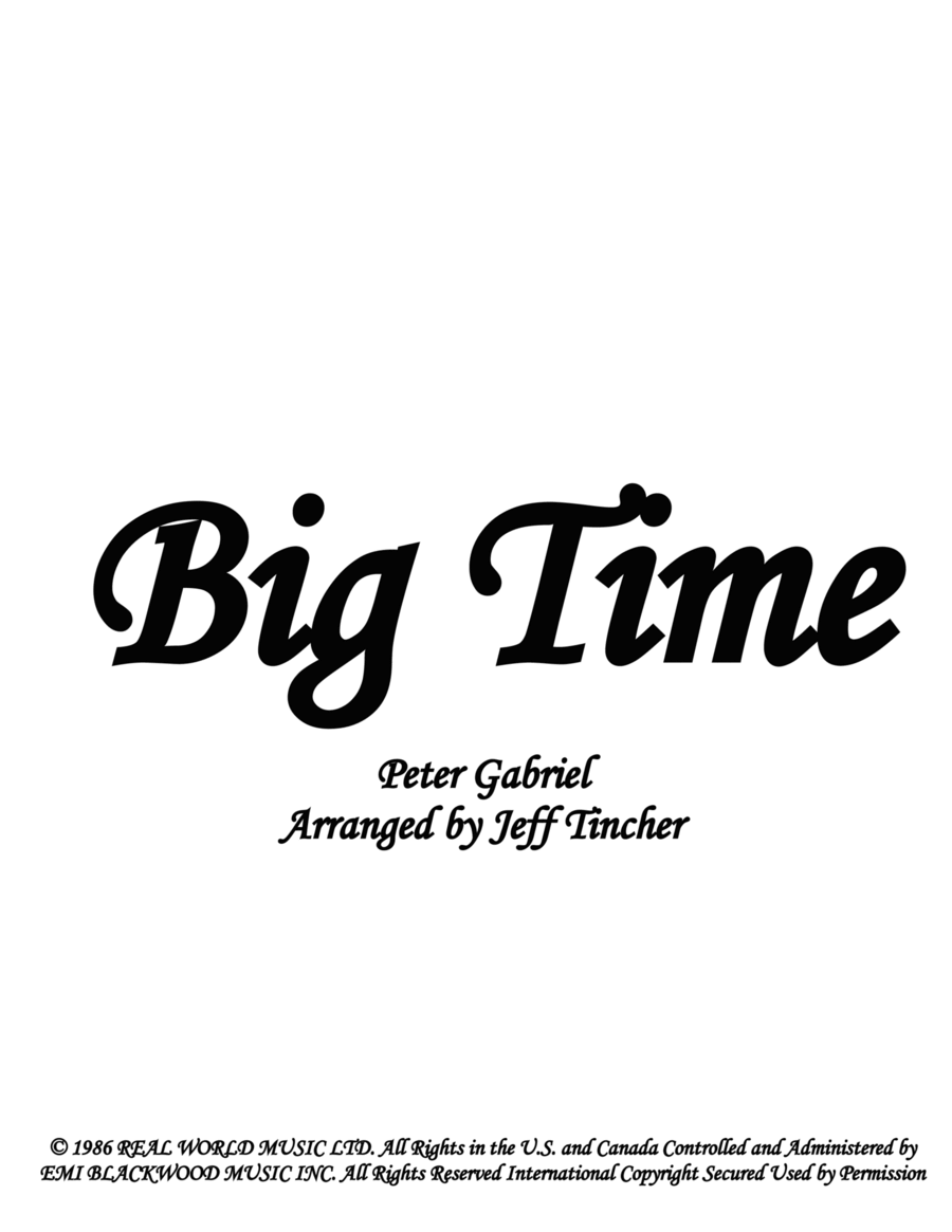 Big Time Big Time Piano, Vocal, Guitar scores gallery preview page 1