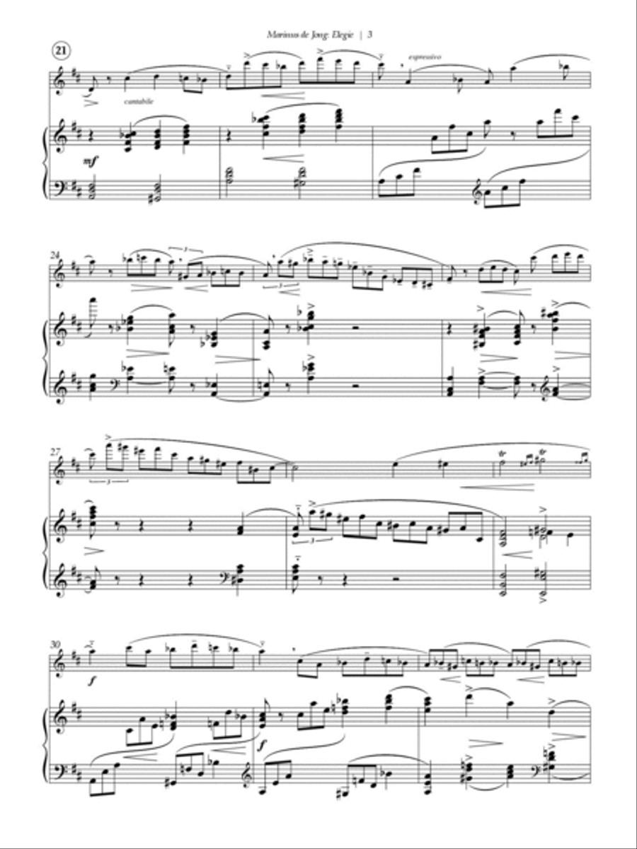 Elegie for Flute and Harp Flute scores gallery preview page 4