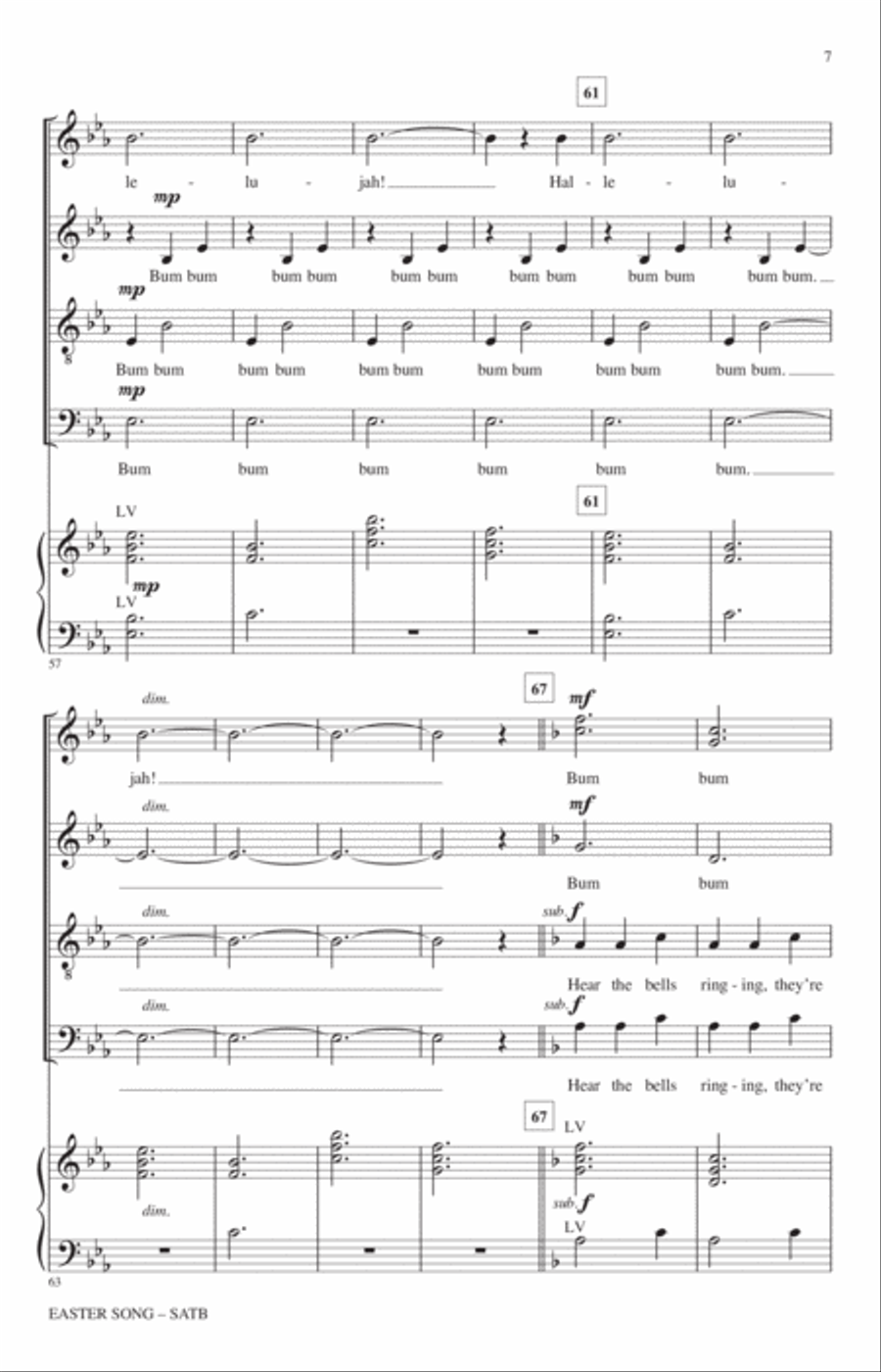 Easter Song 4-Part scores gallery preview page 6