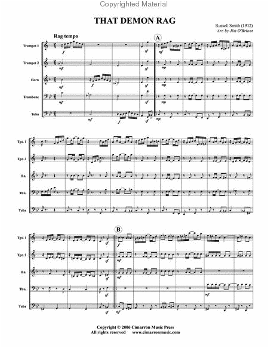 That Demon Rag Brass Quintet scores gallery preview page 2