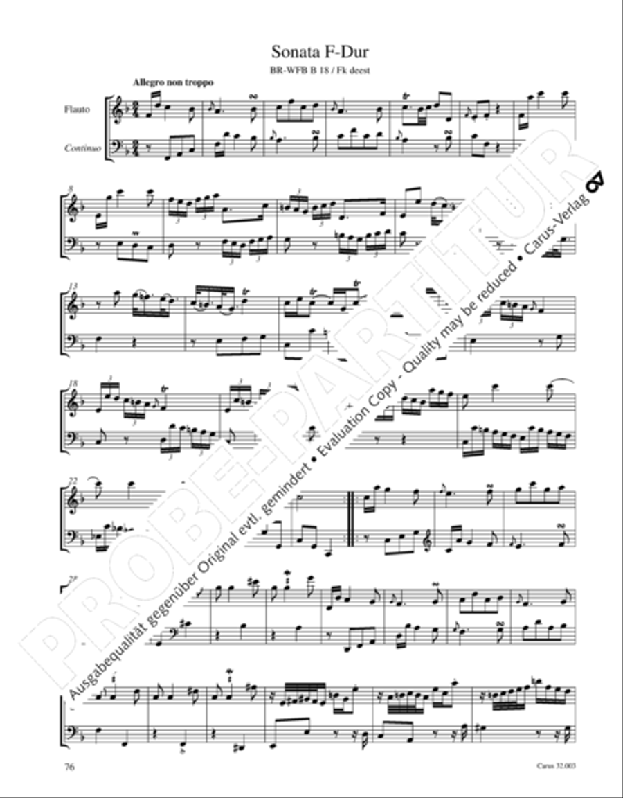 Gesamtausgabe Band 3 (Kammermusik: Duette, Solo- und Triosonaten) Score scores gallery preview page 97