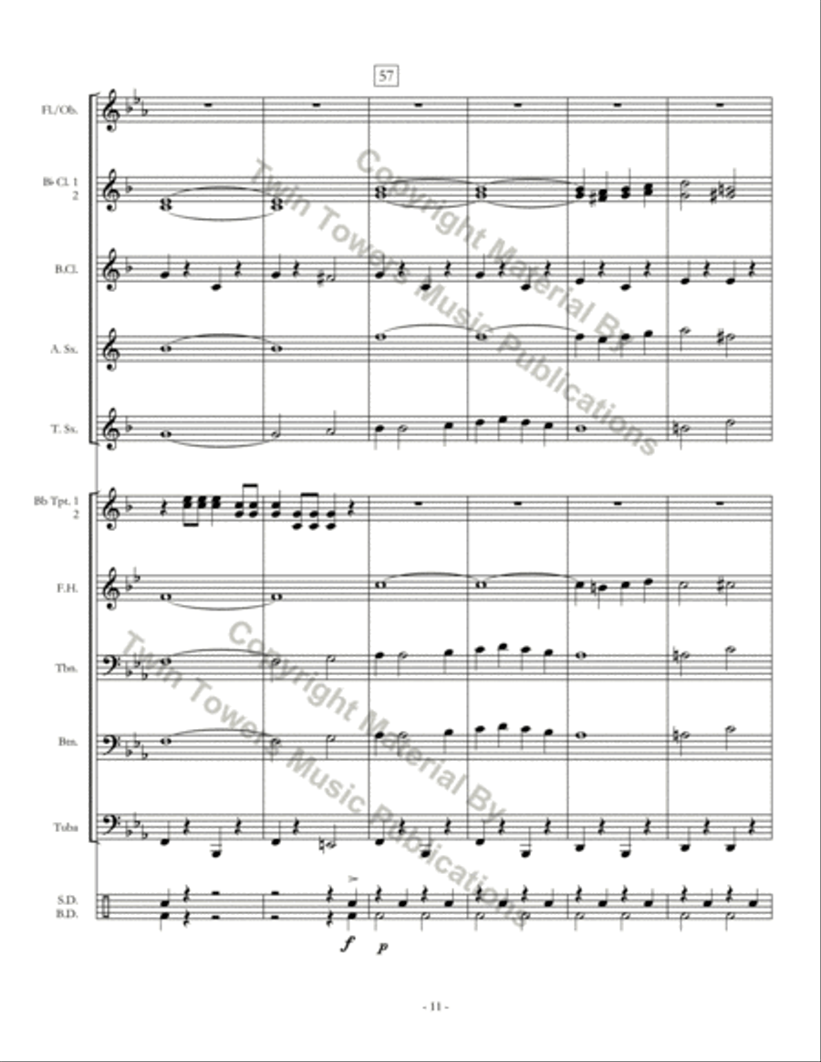 Pebblebrook March Pebblebrook March Concert Band scores gallery preview page 12