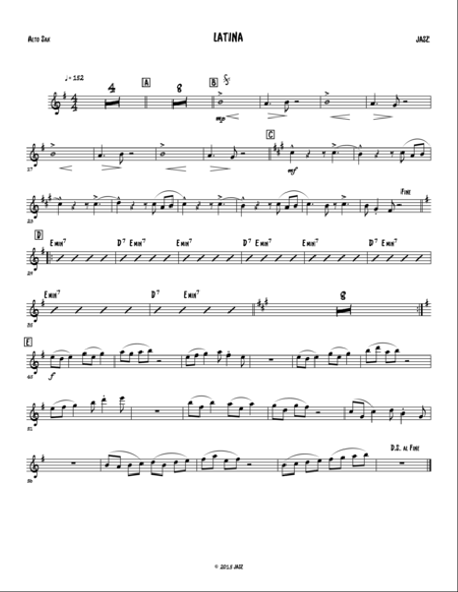 Latina - alto sax Small Ensemble scores gallery preview page 1
