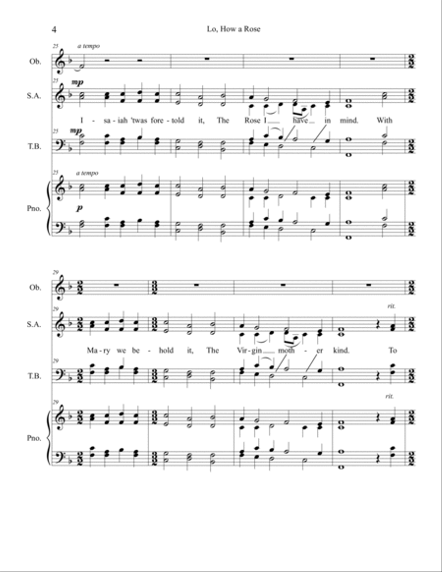 Lo, How a Rose 4-Part scores gallery preview page 5