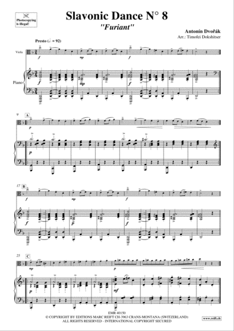 Slavonic Dance No. 8 Slavonic Dance No. 8 Viola scores gallery preview page 4