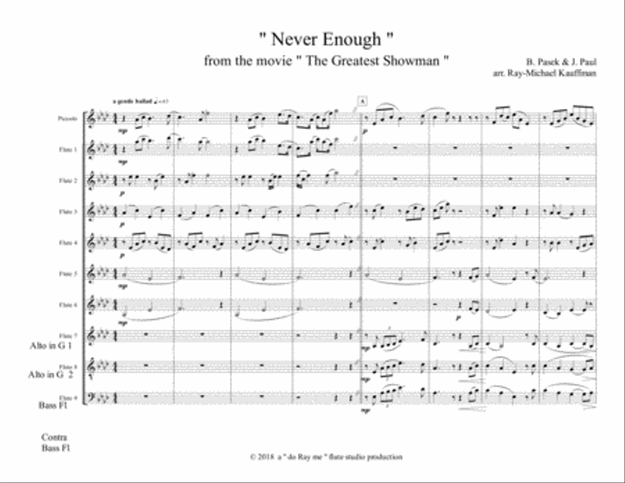 Never Enough Flute Choir scores gallery preview page 5