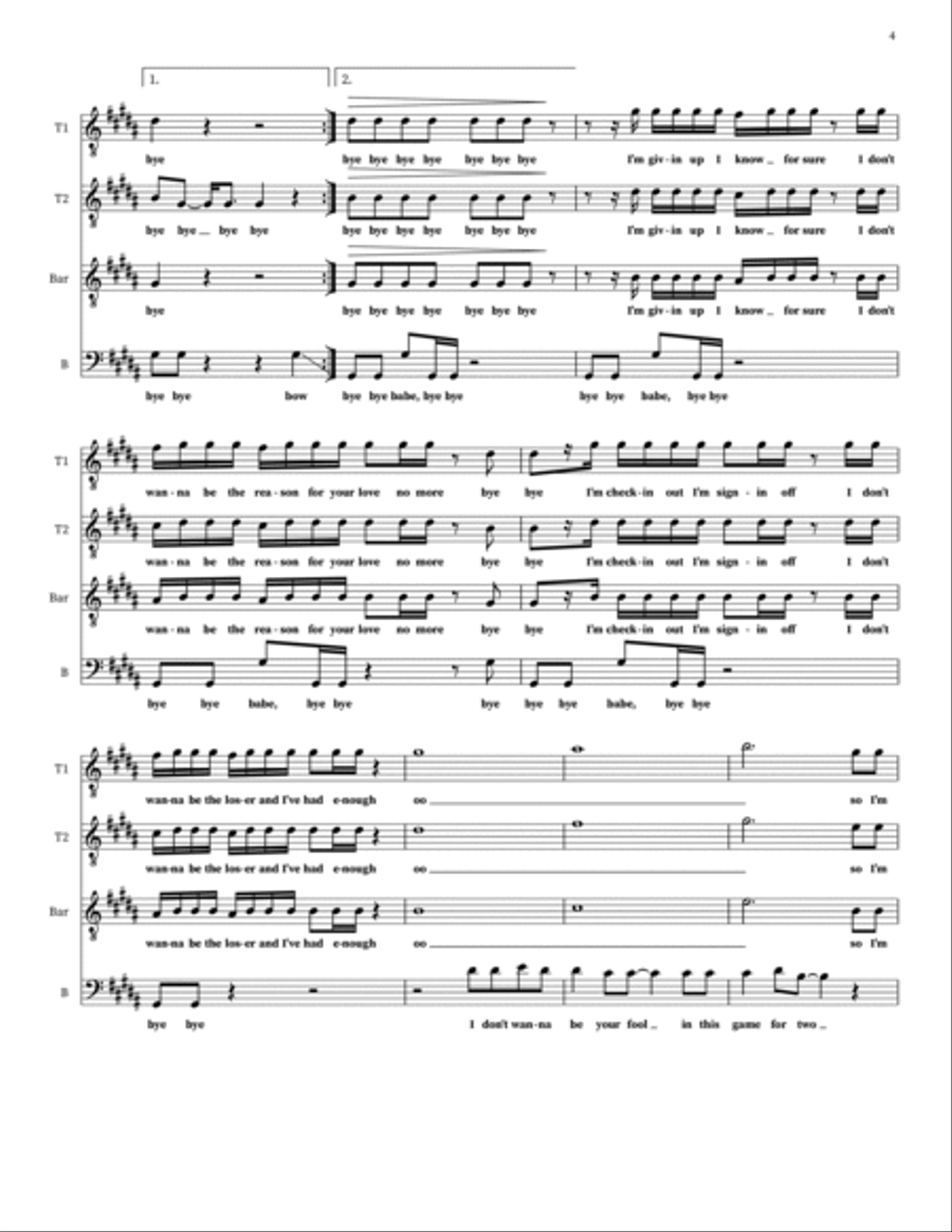 Bye Bye Bye TTBB scores gallery preview page 4