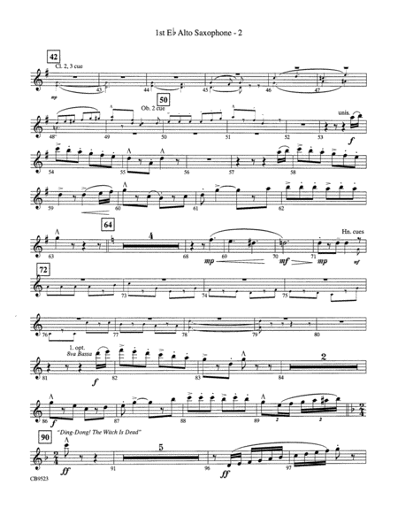 The Wizard of Oz (Medley): E-flat Alto Saxophone