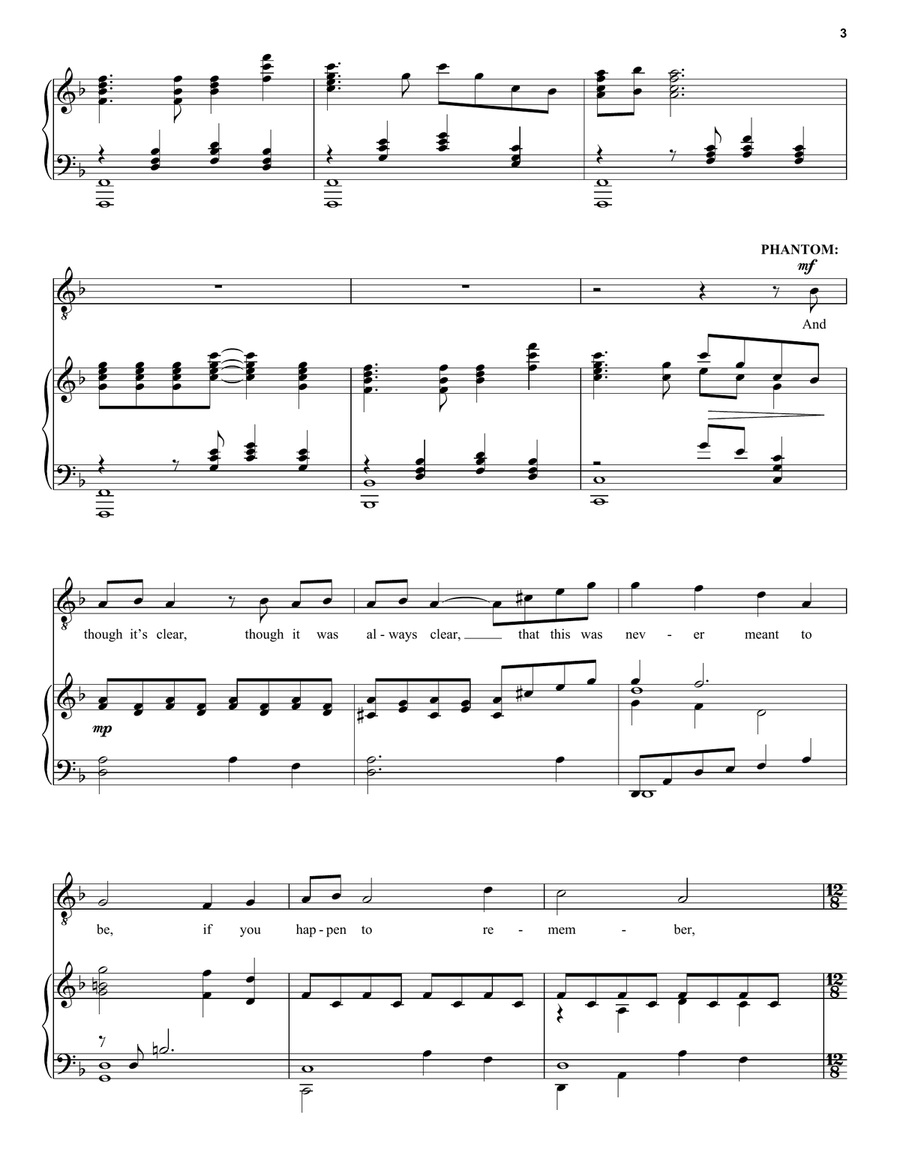 Think Of Me (from Phantom Of The Opera) (Trio) Voice scores gallery preview page 3
