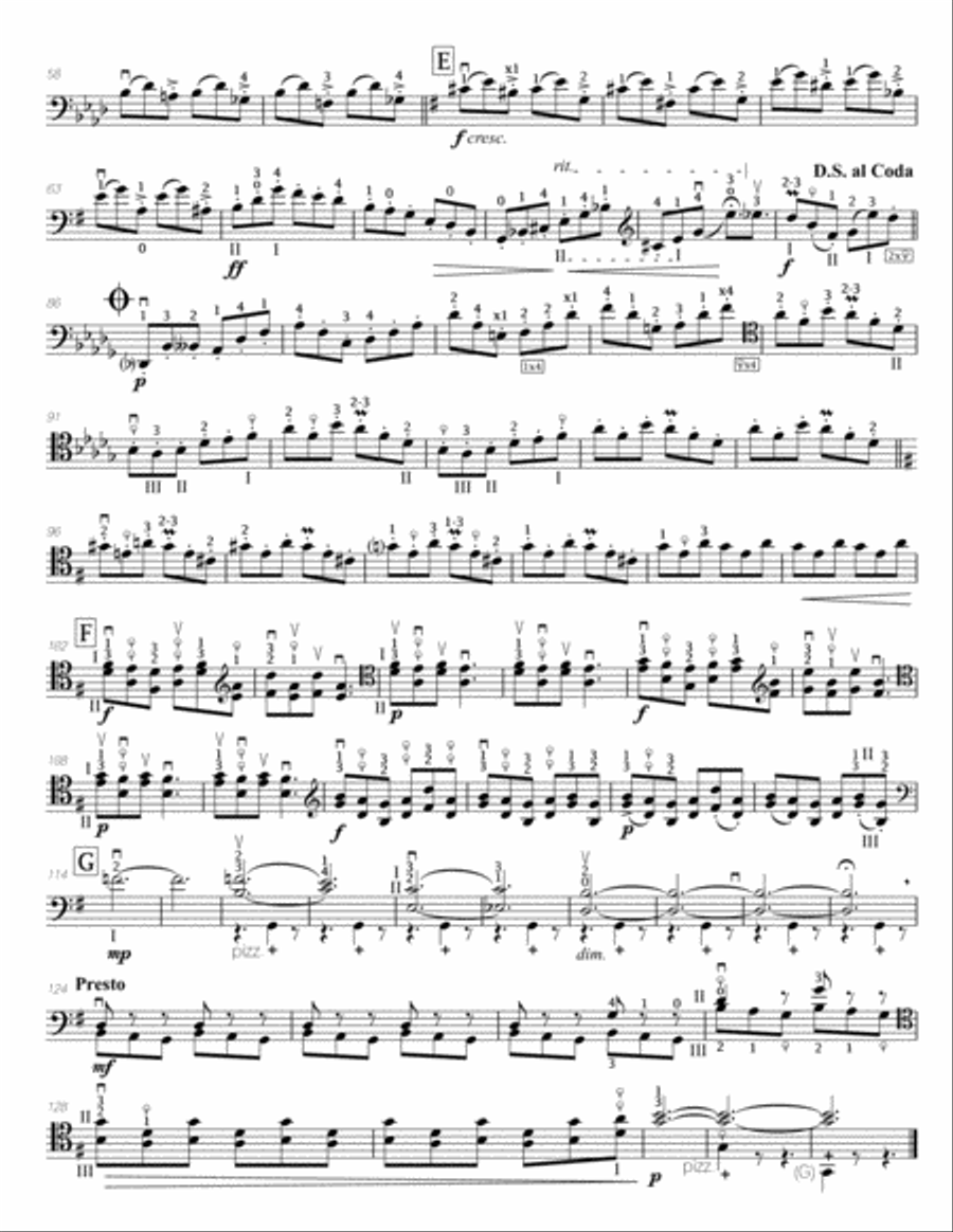 Popper (arr. Richard Aaron): Op. 73, Etude #15 Cello Solo scores gallery preview page 3