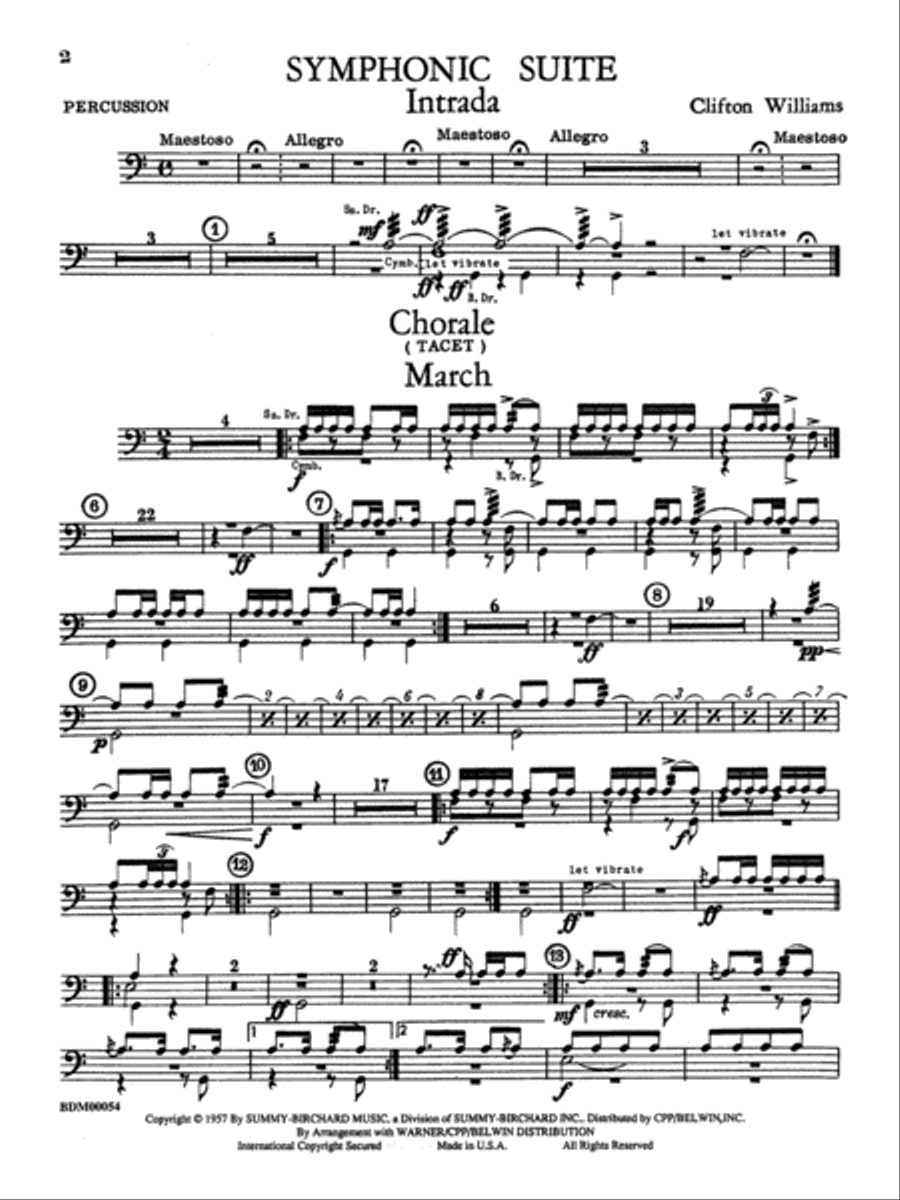 Symphonic Suite: 1st Percussion Concert Band scores gallery preview page 1