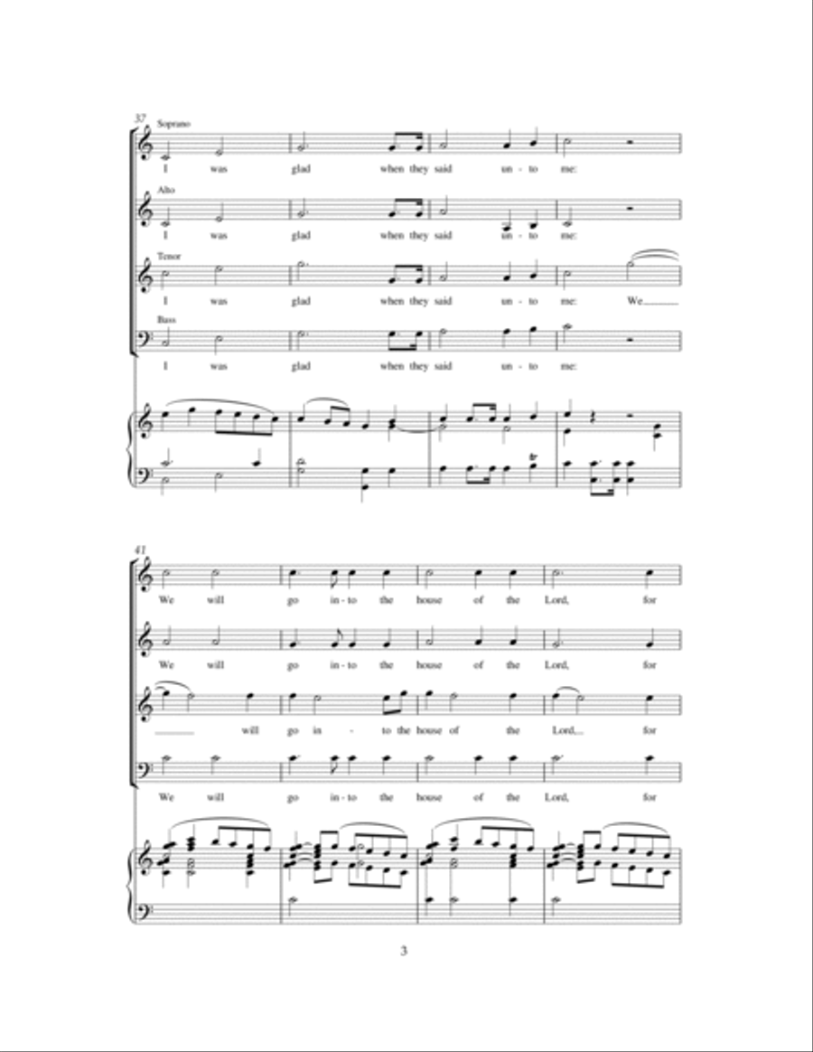 I Was Glad I Was Glad Choir scores gallery preview page 3