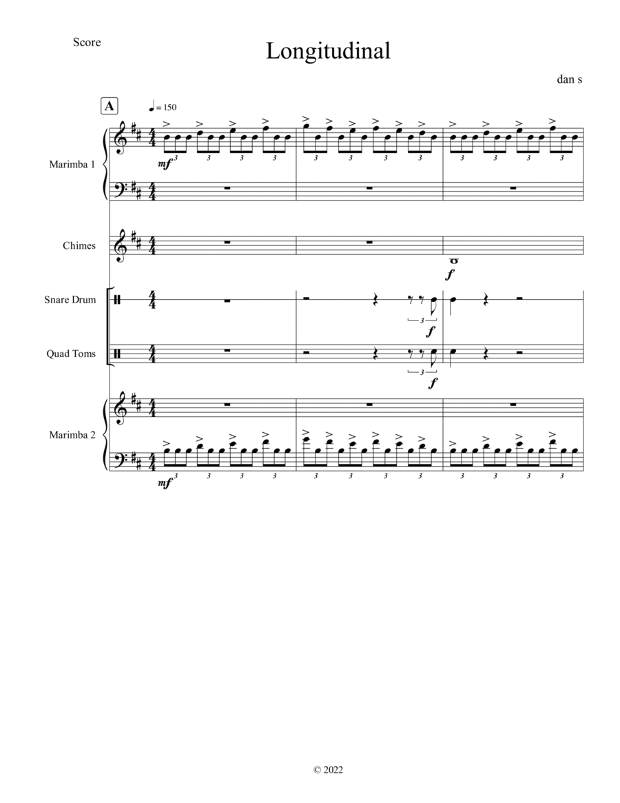 Longatudinal Longatudinal Percussion Ensemble scores gallery preview page 1