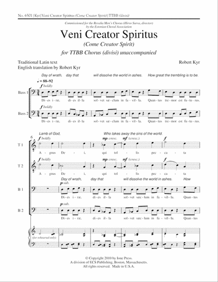 Veni, Creator Spiritus Veni, Creator Spiritus A Cappella scores gallery preview page 2
