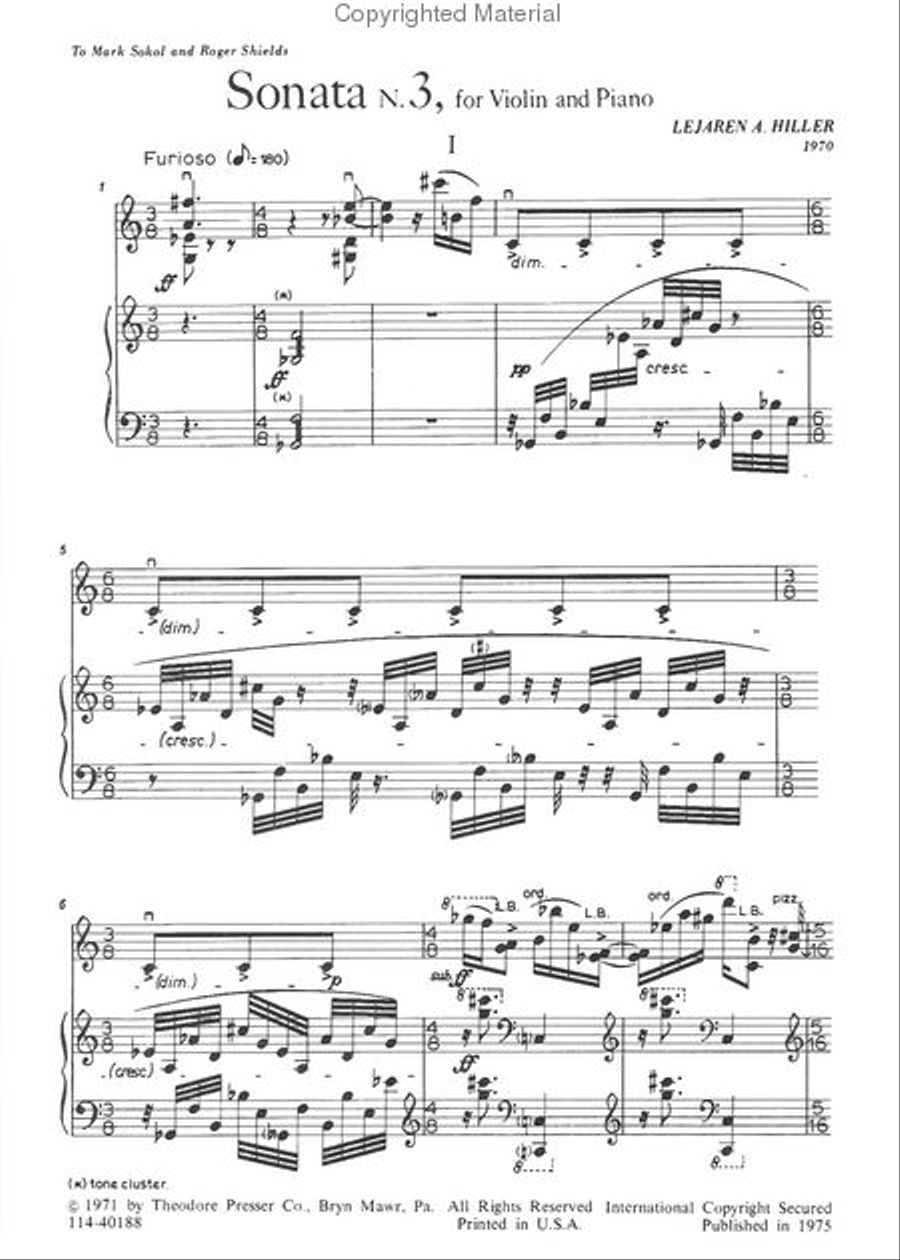 Sonata No. 3 Violin Solo scores gallery preview page 2
