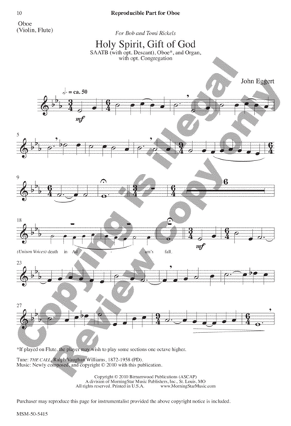 Holy Spirit, Gift of God (Choral Score) image number null