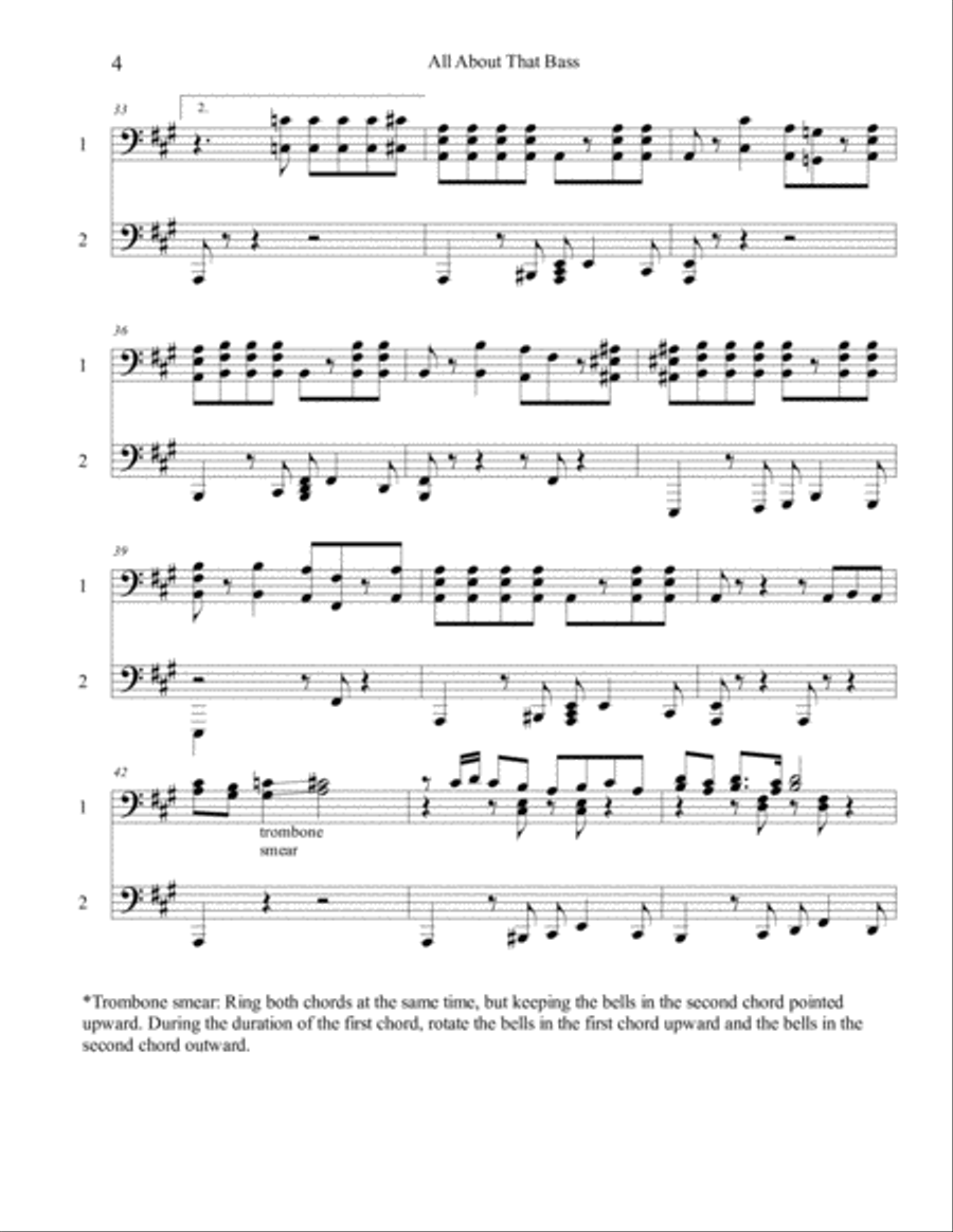 All About That Bass Handbell Choir scores gallery preview page 4