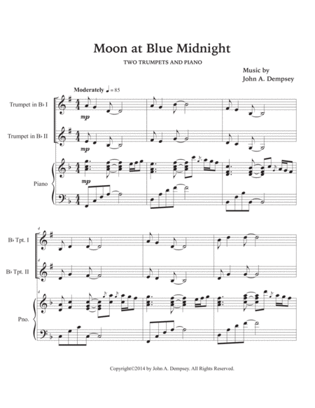 Moon at Blue Midnight (Trio for Two Trumpets and Piano) image number null