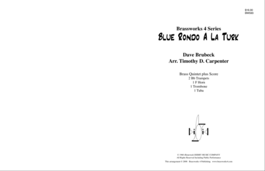Blue Rondo A La Turk Brass Quintet scores gallery preview page 1
