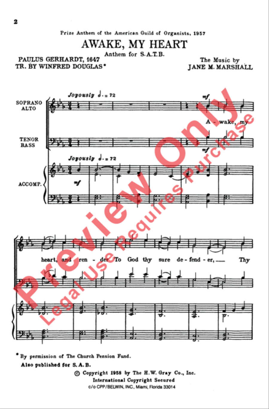 Awake, My Heart 4-Part scores gallery preview page 2
