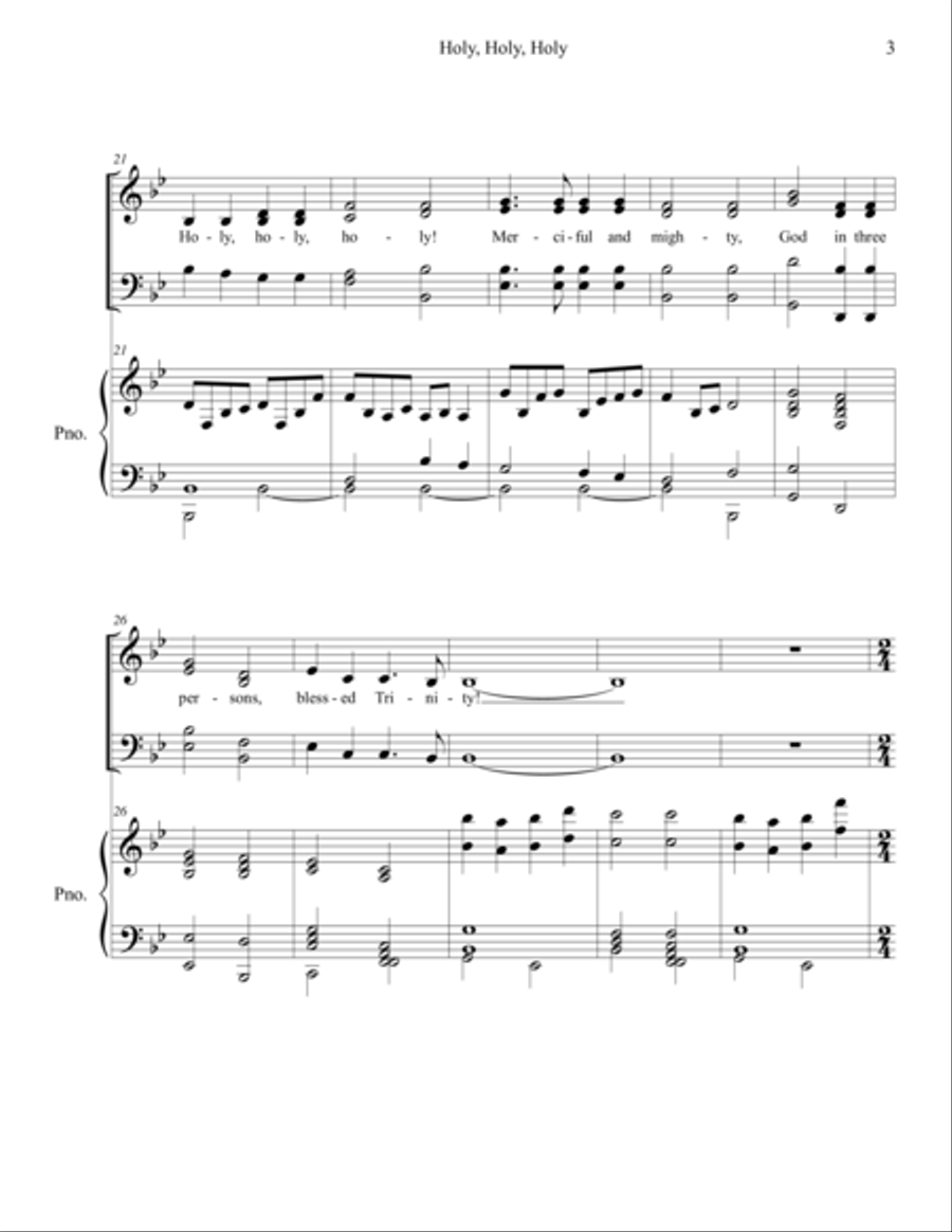 "Holy, Holy, Holy" for SATB choir with Piano Accompaniment image number null