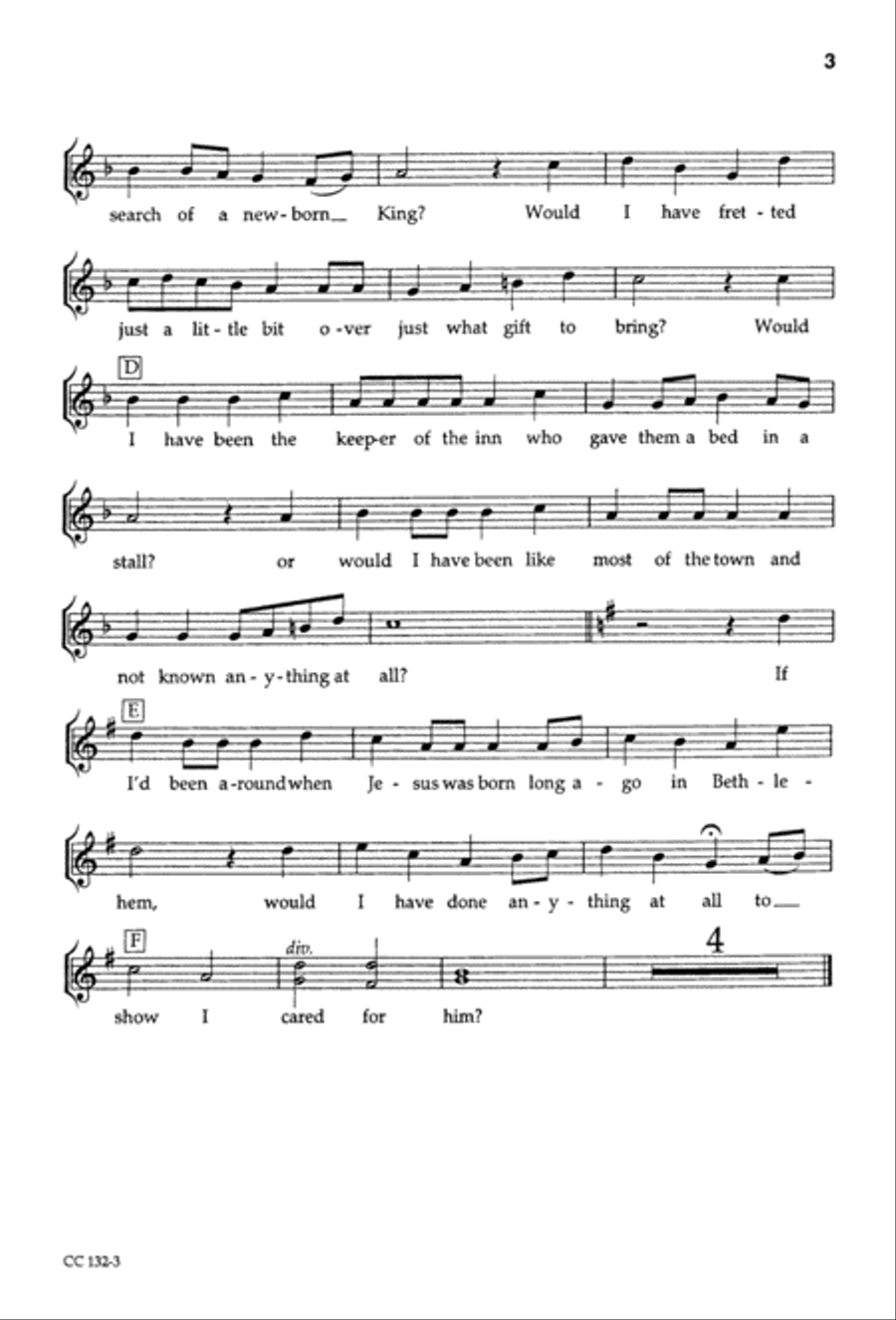 If I'd Been Around When Jesus Was Born - Singer's Ed Unison Choir scores gallery preview page 5