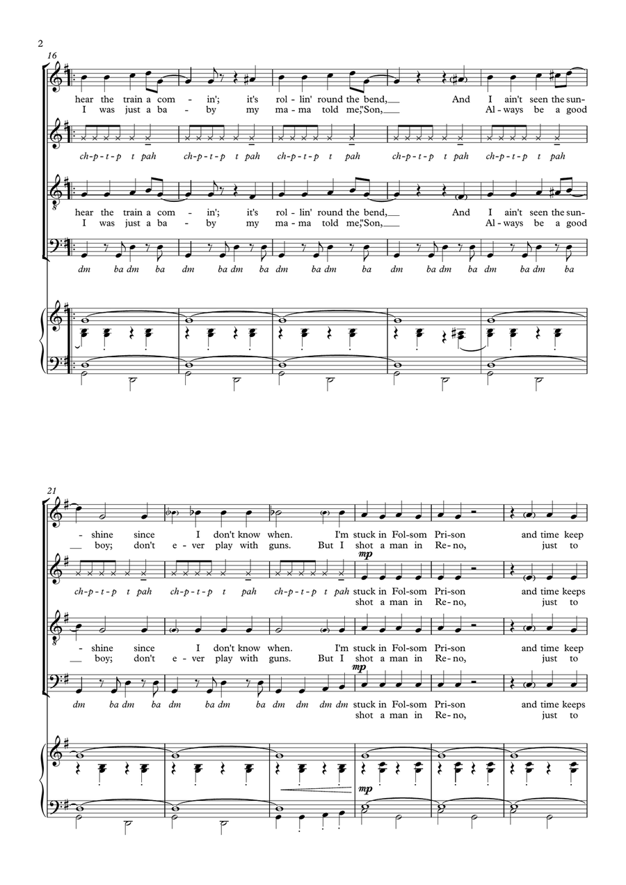 Folsom Prison Blues 4-Part scores gallery preview page 4