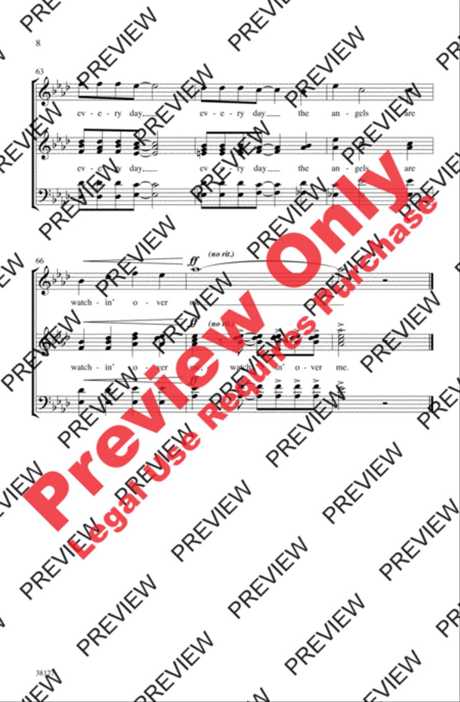 Watchin' Over Me Watchin' Over Me 4-Part scores gallery preview page 8