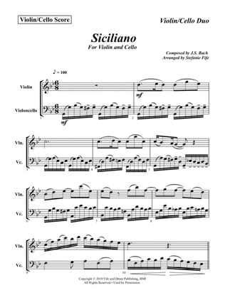 Book cover for Bach Siciliano for Two Strings