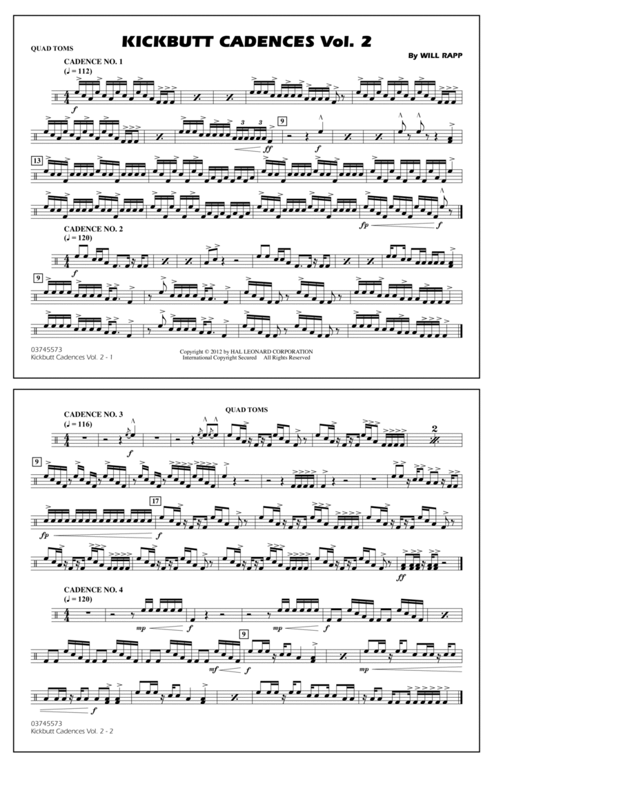 Kickbutt Cadences Vol. 2 - Quad Toms
