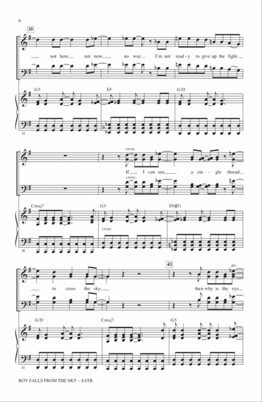 Boy Falls From The Sky Boy Falls From The Sky 4-Part scores gallery preview page 5