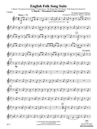 English Folk Song Suite: 1st F Horn