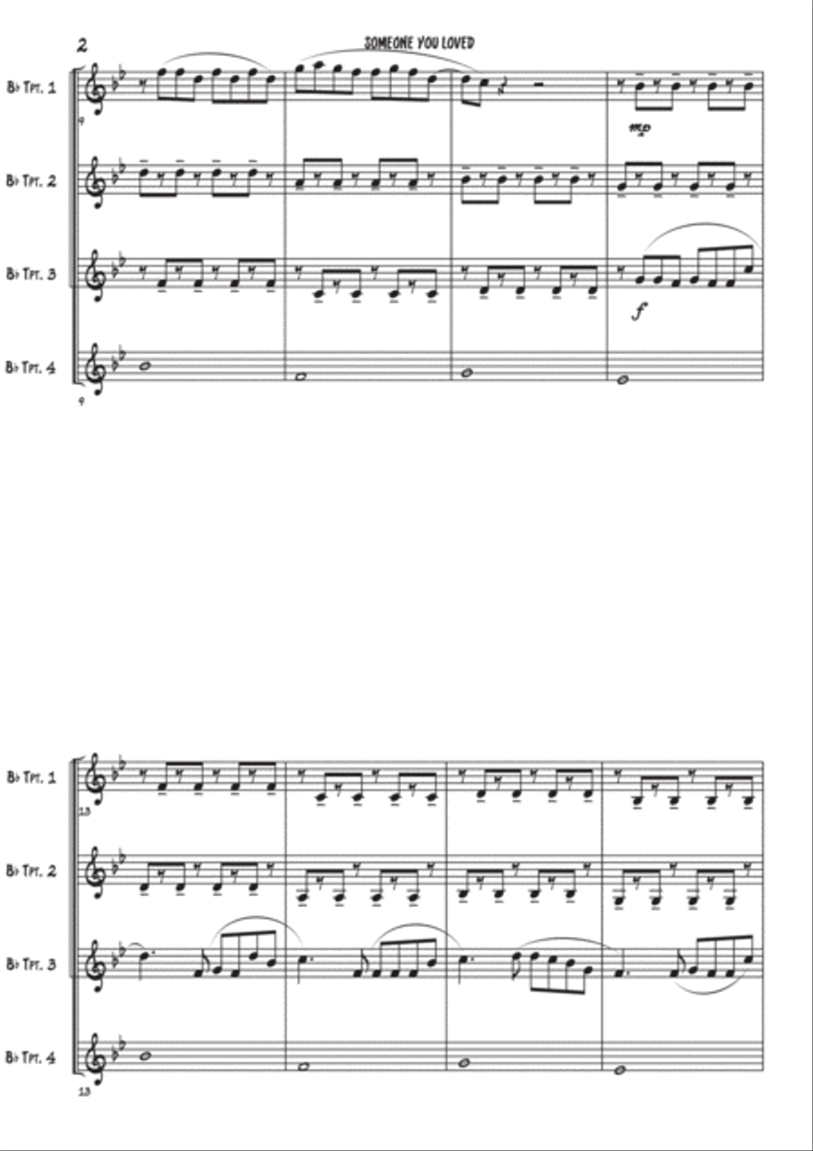 Someone You Loved Brass Ensemble scores gallery preview page 3