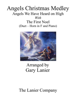 Book cover for Gary Lanier: ANGELS CHRISTMAS MEDLEY (Duet – Horn in F & Piano with Parts)