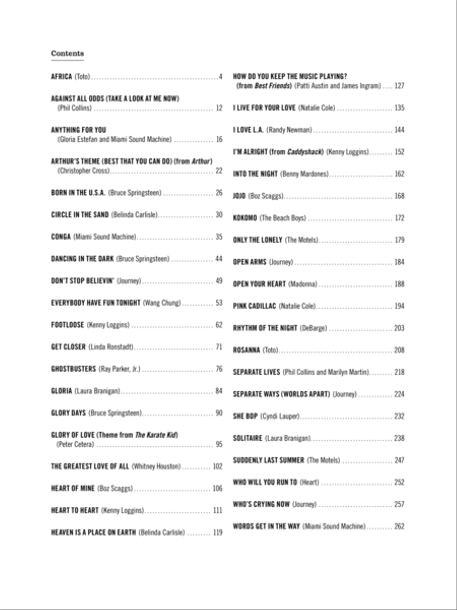 Greatest Hits -- The 1980s for Piano Piano, Vocal, Guitar scores gallery preview page 4