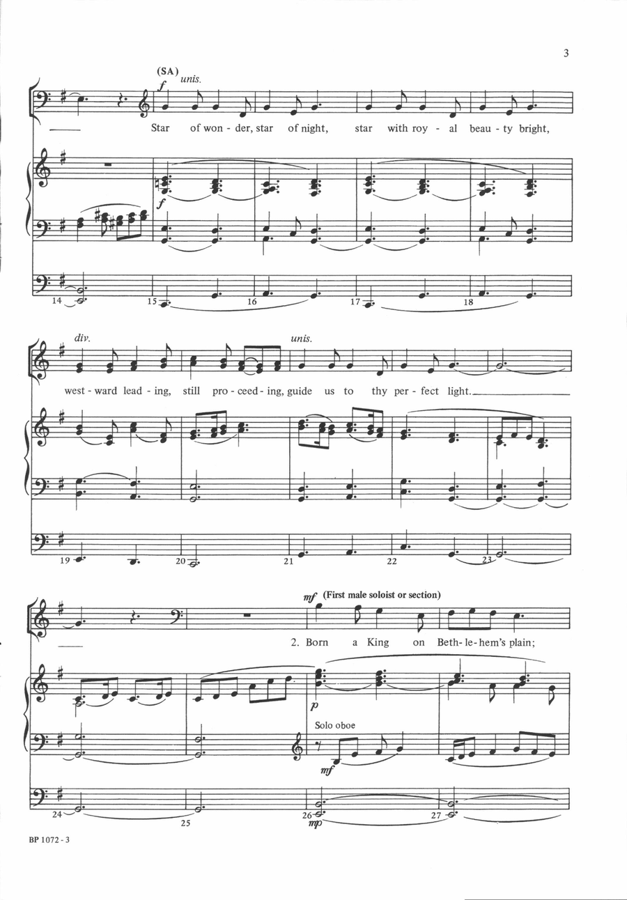 We Three Kings 4-Part scores gallery preview page 3