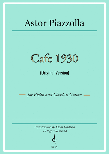 Cafe 1930 by Piazzolla for Violin and Guitar - Original Version (Individual Parts) image number null