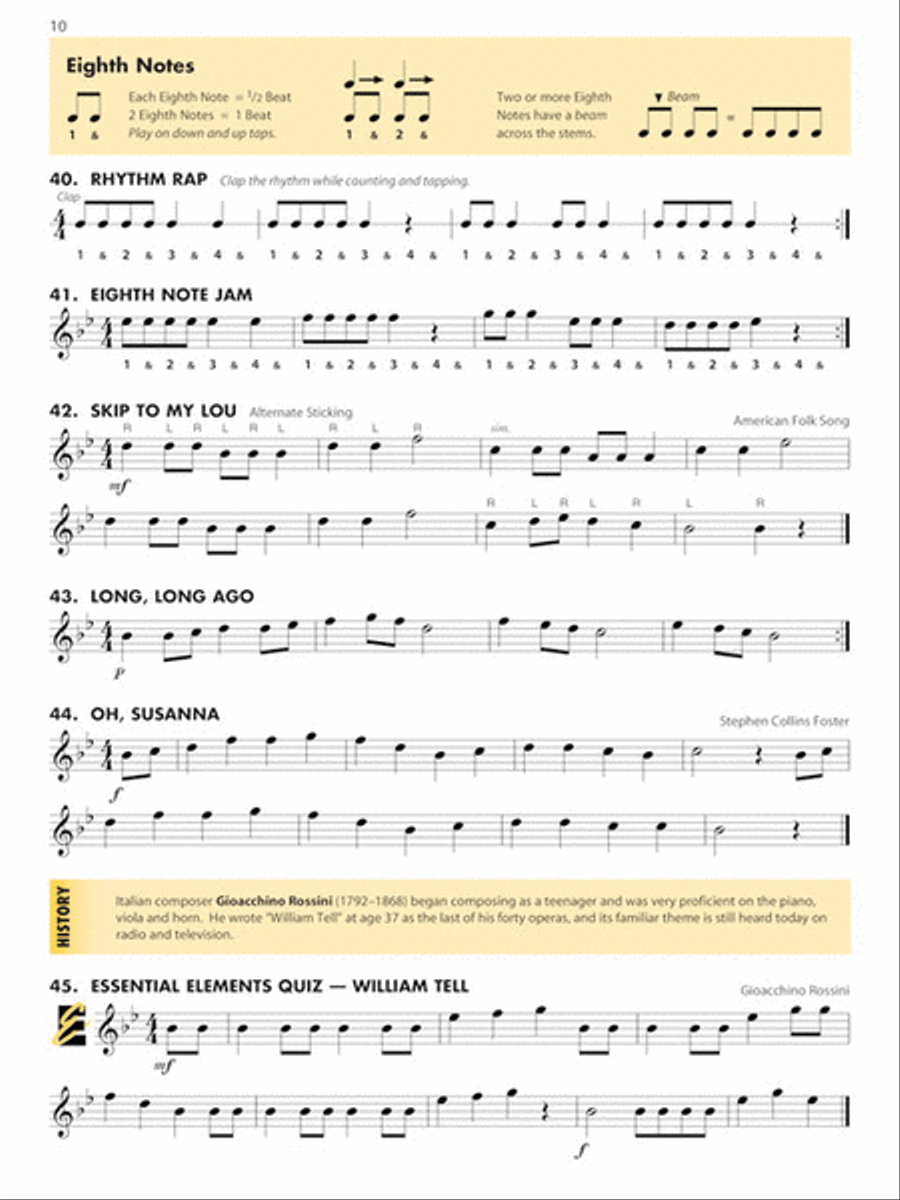 Essential Elements for Band – Percussion/Keyboard Percussion Book 1 with EEi Concert Band Methods scores gallery preview page 10